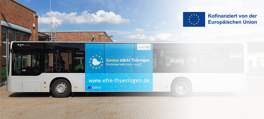 Sichtbarkeitskampagne EFRE Thüringen Buswerbung 