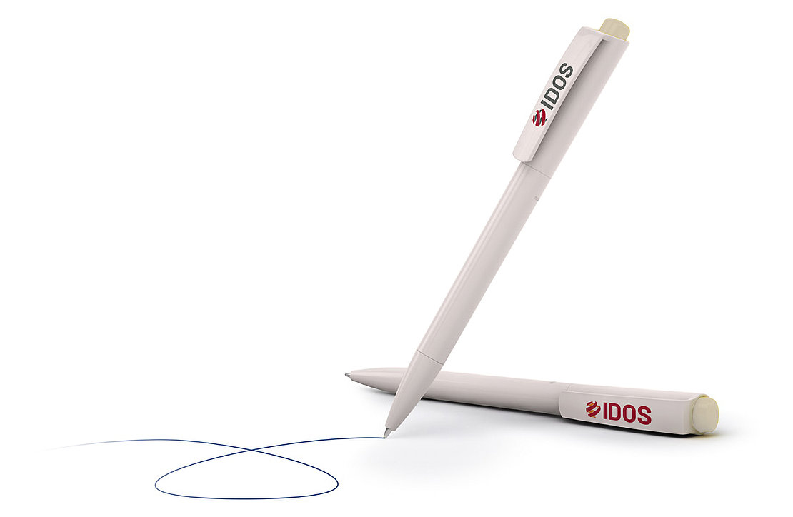 IDOS Kampagne Design Mockup Kugelschreiber Werbung Werbemittel